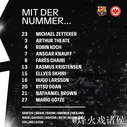 巴萨vs法兰克福:亚马尔、莱万、拉菲尼亚首发, 巴萨vs法兰克福:亚马尔、莱万、拉菲尼亚首发,